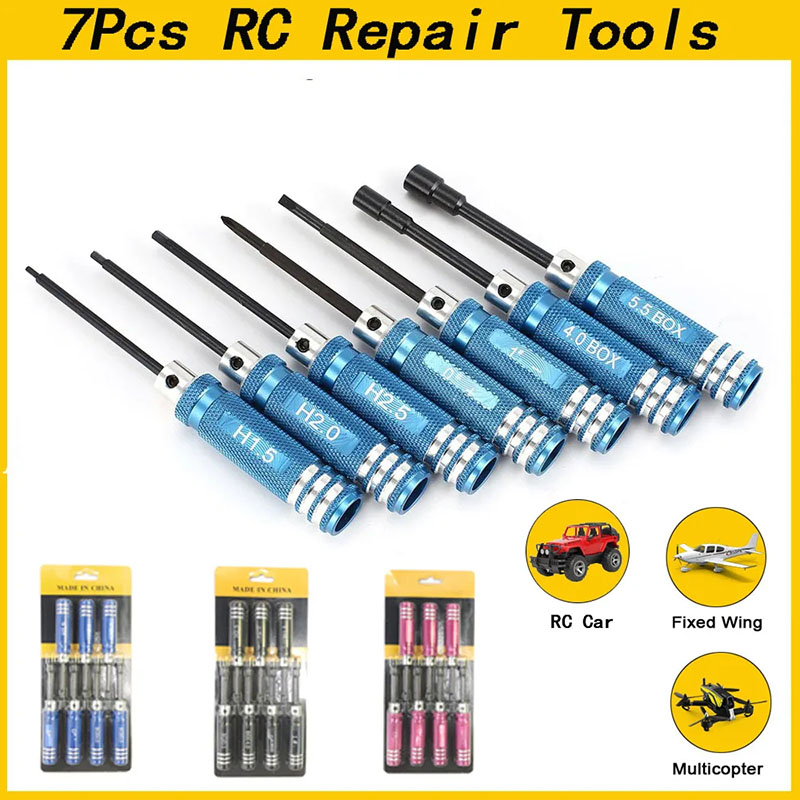Rc Helicopter Tool Kit - 7 Buah Set Obeng Hex RC