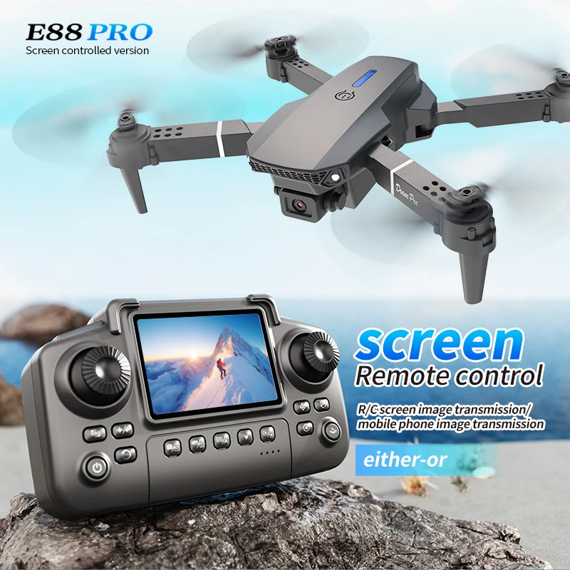 Rc Helicopter Case - Drone E88 PRO Profesional dengan Layar