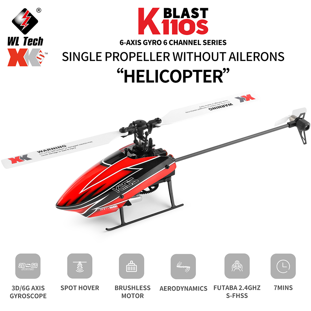 Rc Helicopter Large - Wltoys XK K110S 6CH 3D 6G