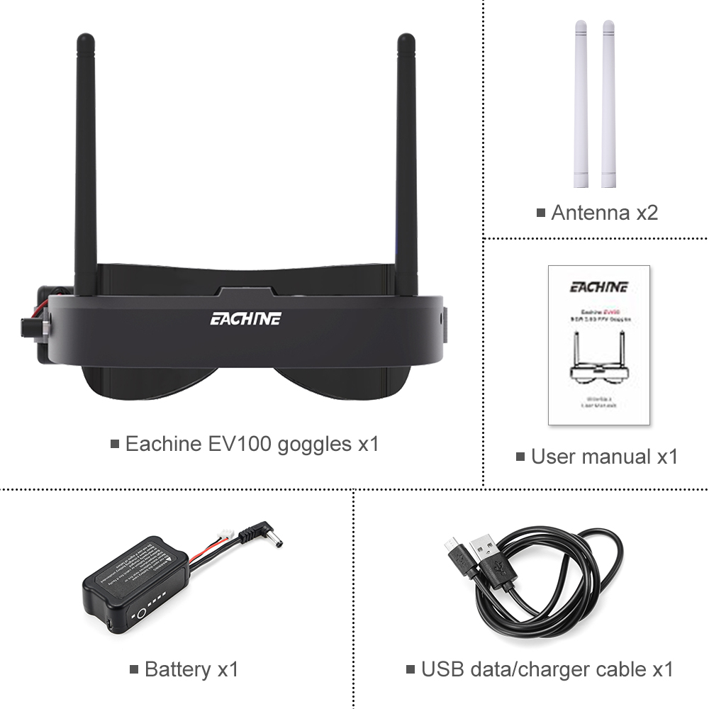 Eachine kacamata FPV EV100, ca - Rc Helicopter Case ulasan dan harga