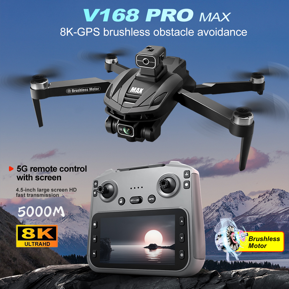 V168 PRO Max GPS Drone 8K Prof - Rc Helicopter Charger ulasan dan harga