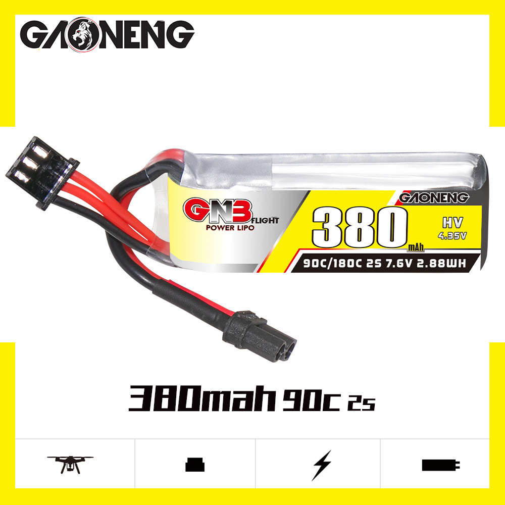Baterai Lipo GNB 2S 7.6V 380mA - Rc Helicopter Parts ulasan dan harga