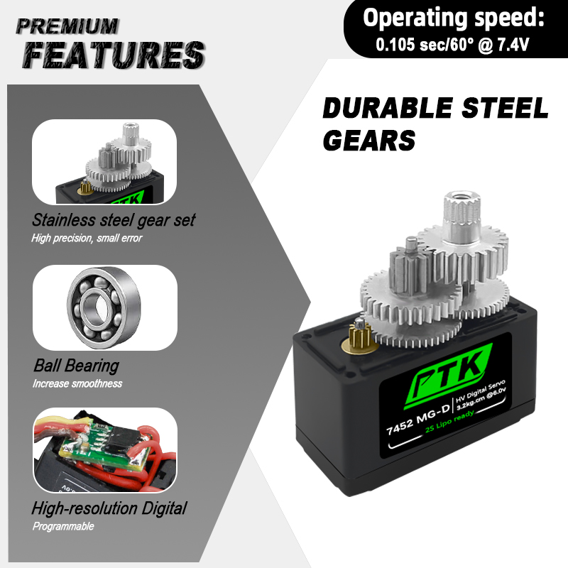 PTK 7452 MG-D 9G Servo Digital - Rc Helicopter Servo ulasan dan harga