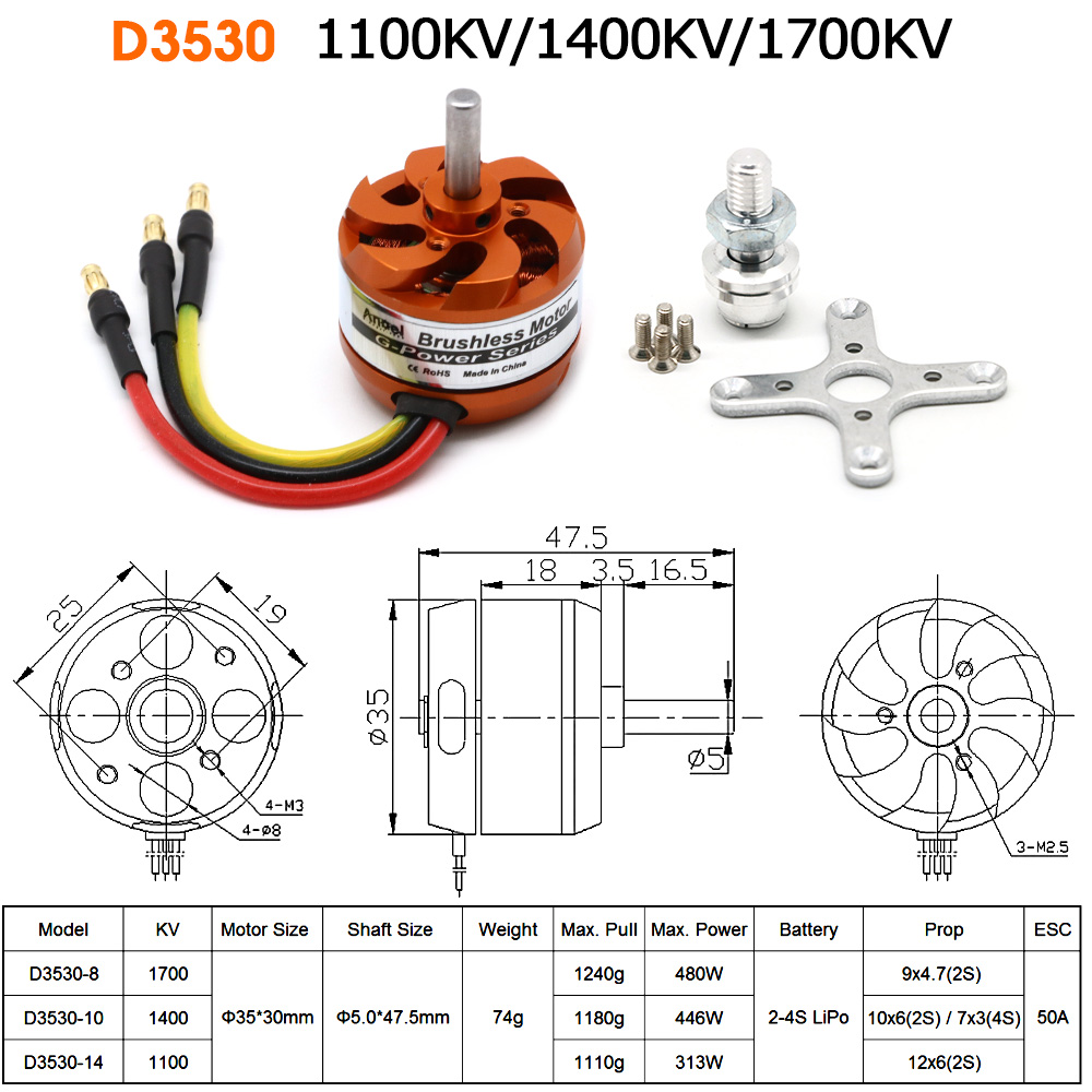 D3530 1100KV 1400KV 1700KV Mot - Rc Helicopter Mini ulasan dan harga